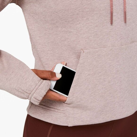 💖🌸 R-A-R-E Lululemon Cropped Peplum Hoodie Jacket Sweater in pretty Pink - Picture 8 of 11